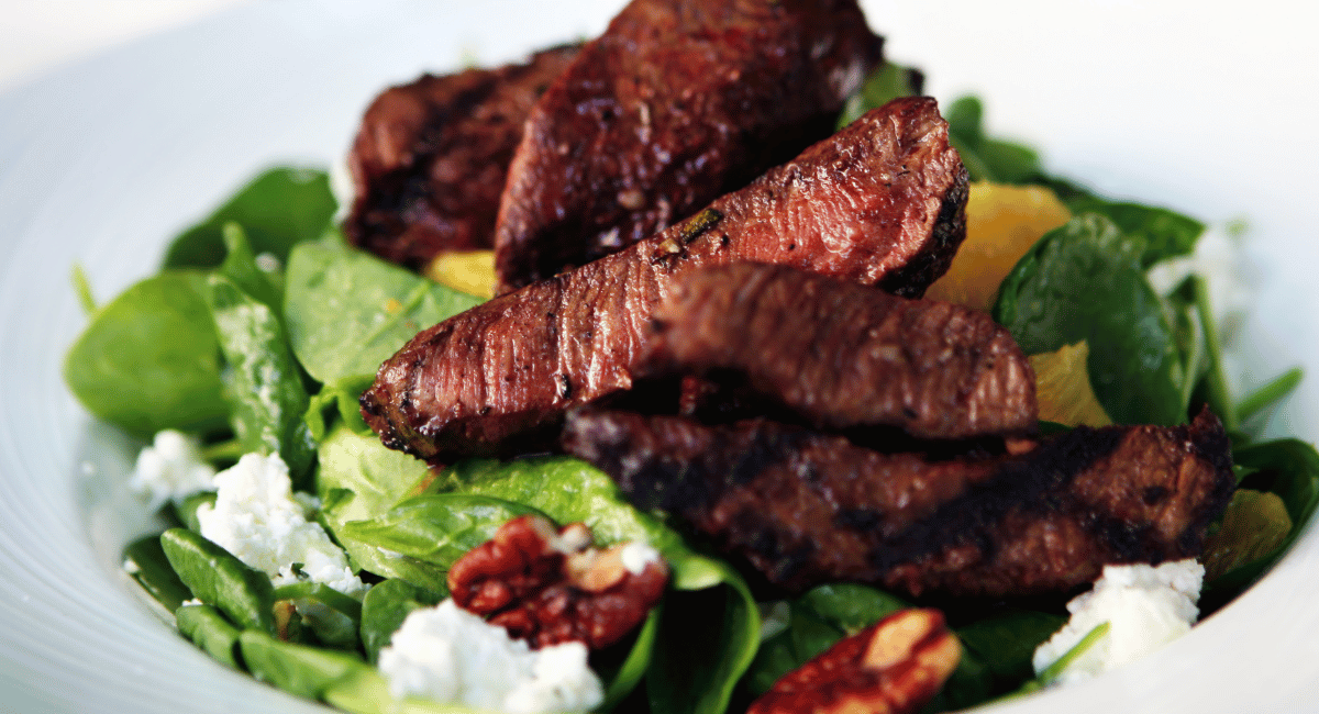 You are currently viewing Spinach and Steak Salad (Vertical Diet)